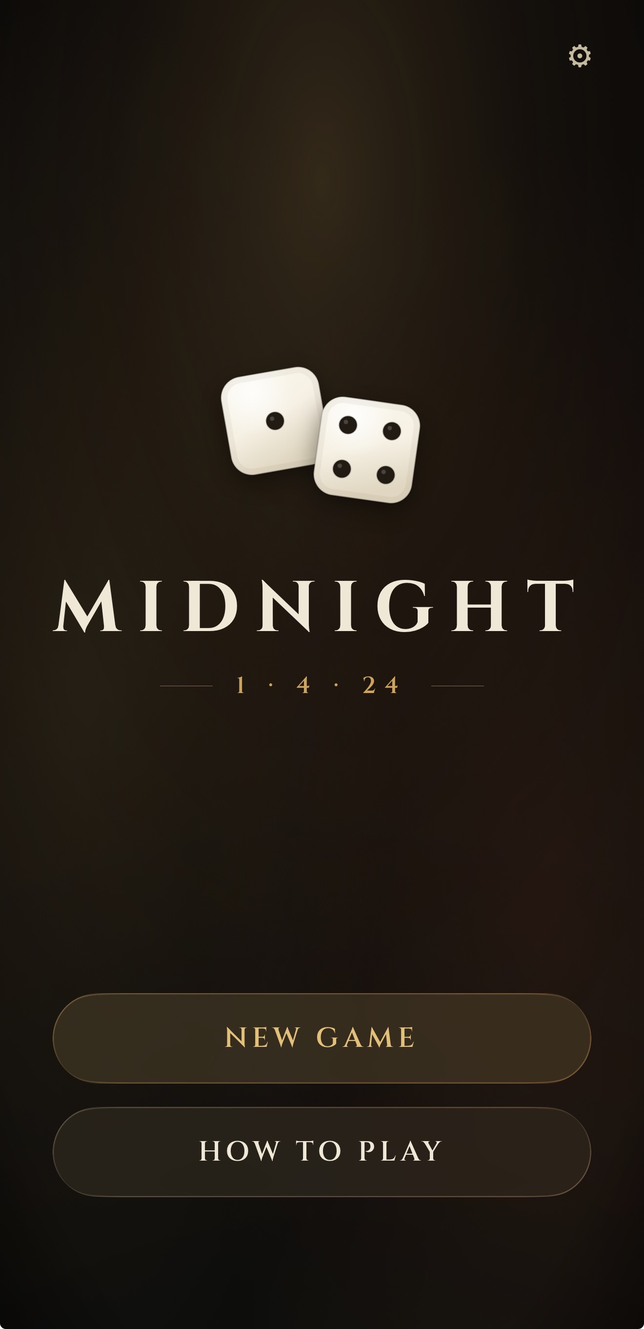 Midnight Dice home screen